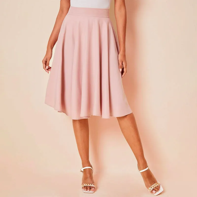 High Rise Wide Waistband Circle Skirt