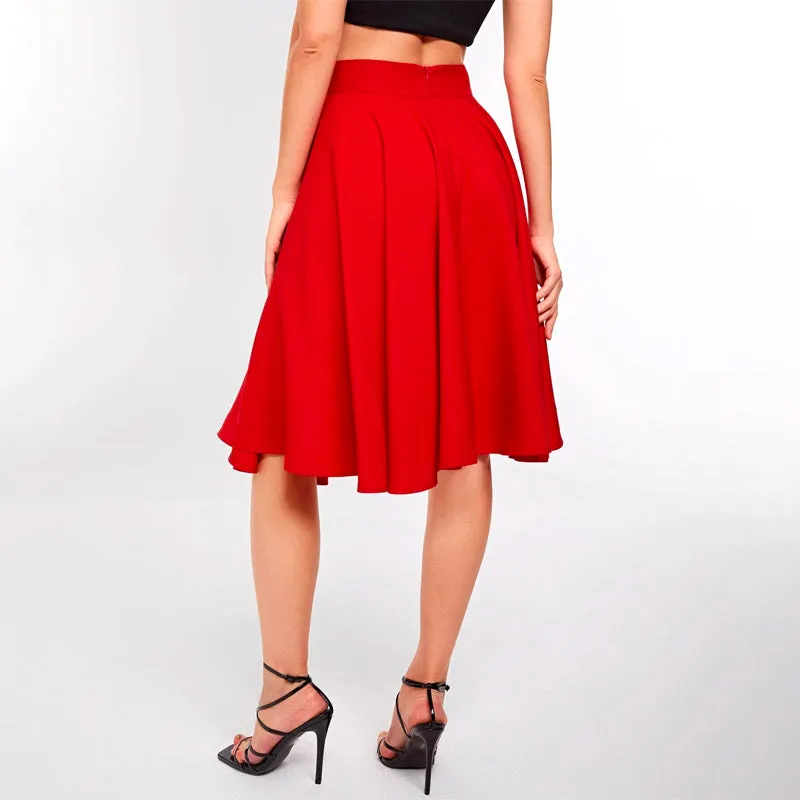 High Rise Wide Waistband Circle Skirt