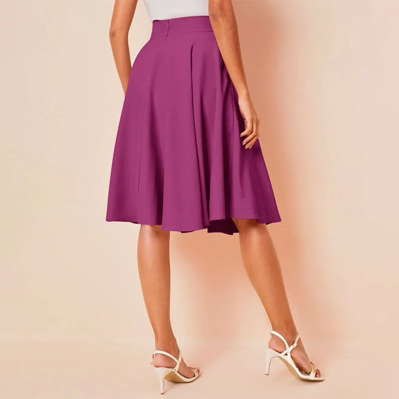High Rise Wide Waistband Circle Skirt
