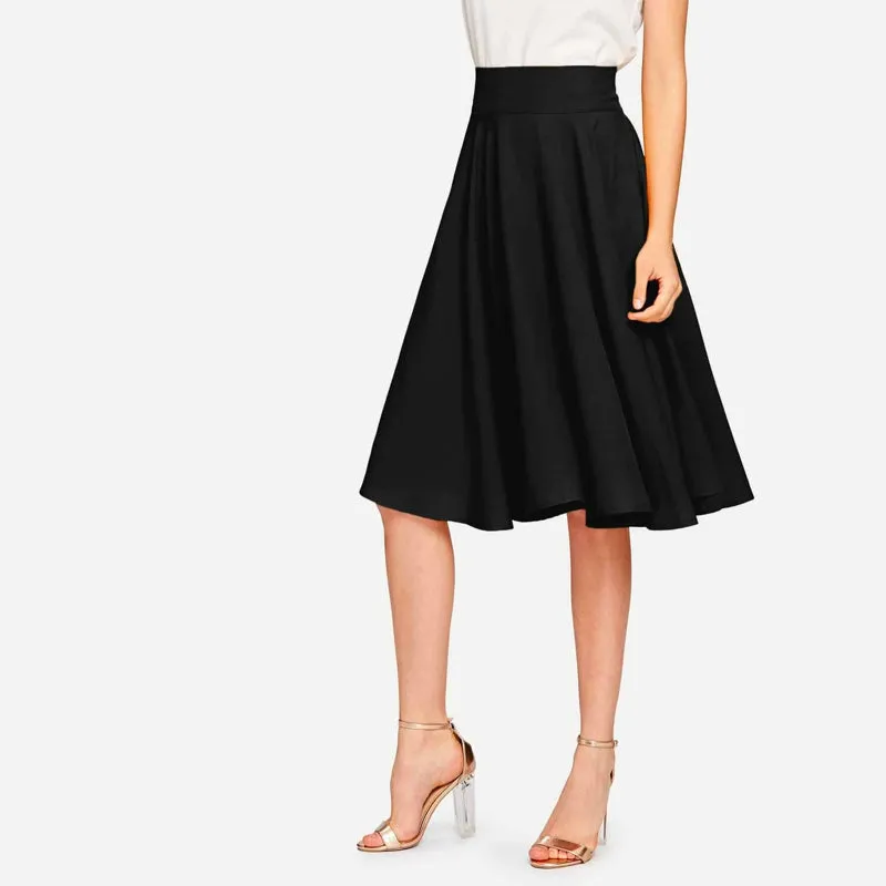 High Rise Wide Waistband Circle Skirt