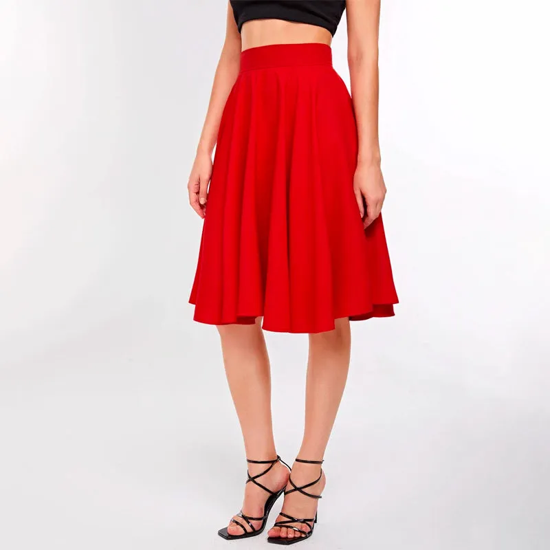 High Rise Wide Waistband Circle Skirt