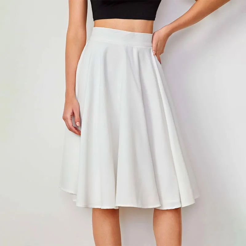 High Rise Wide Waistband Circle Skirt