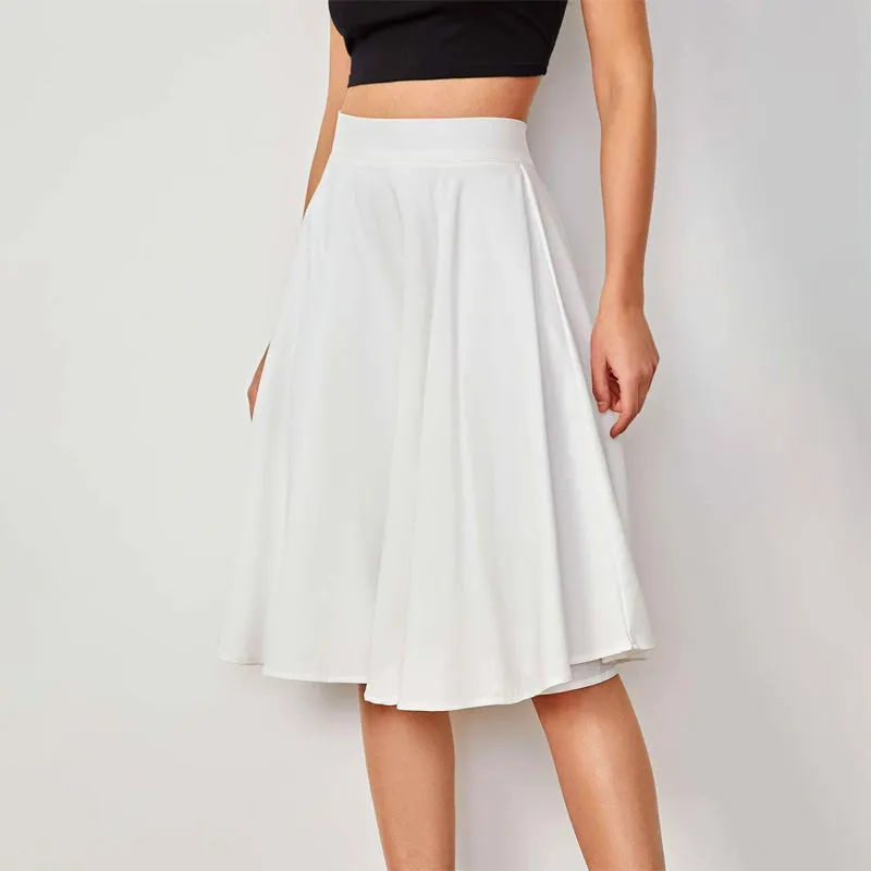 High Rise Wide Waistband Circle Skirt