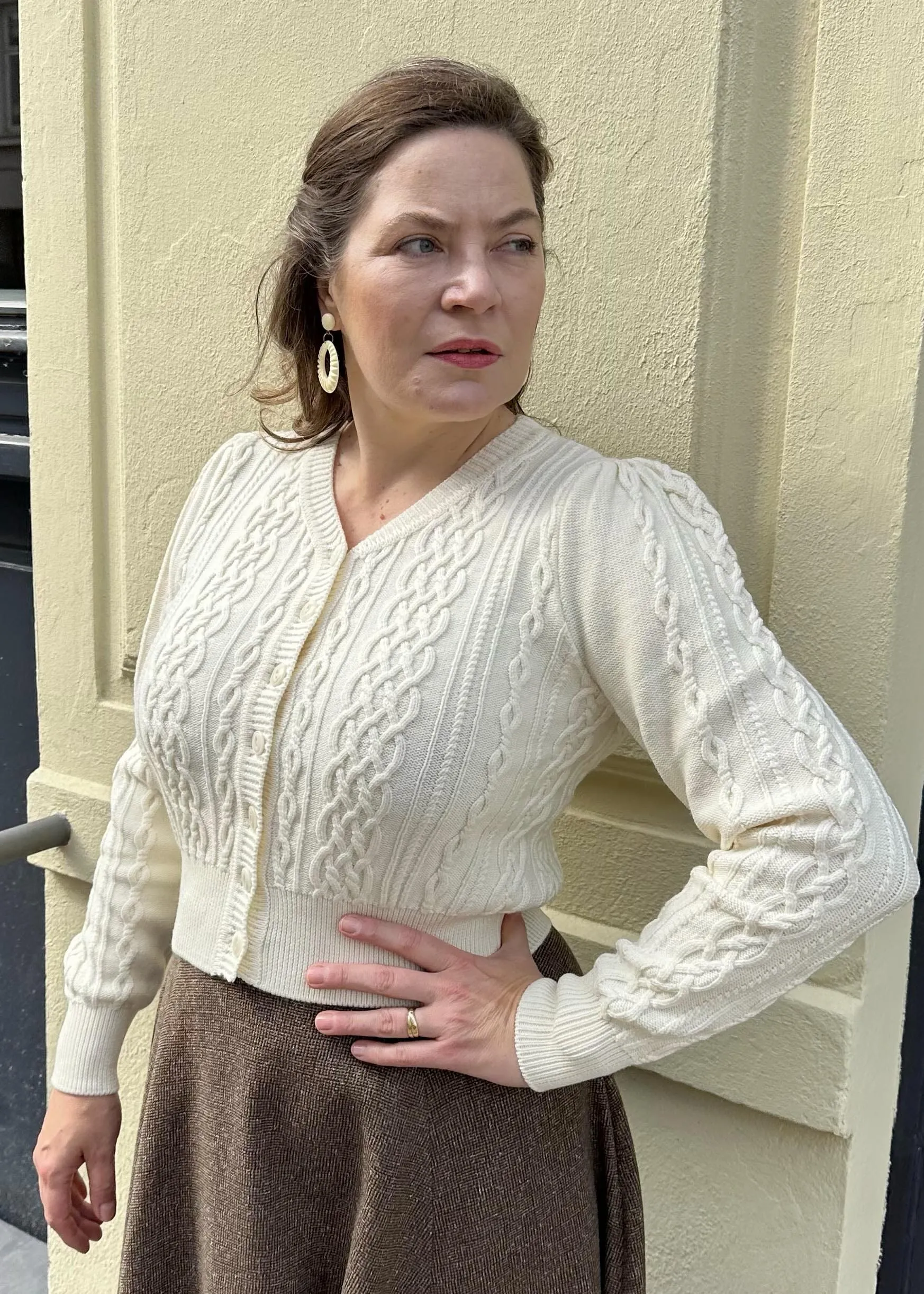 Ice Breaker Cardigan i naturhvid