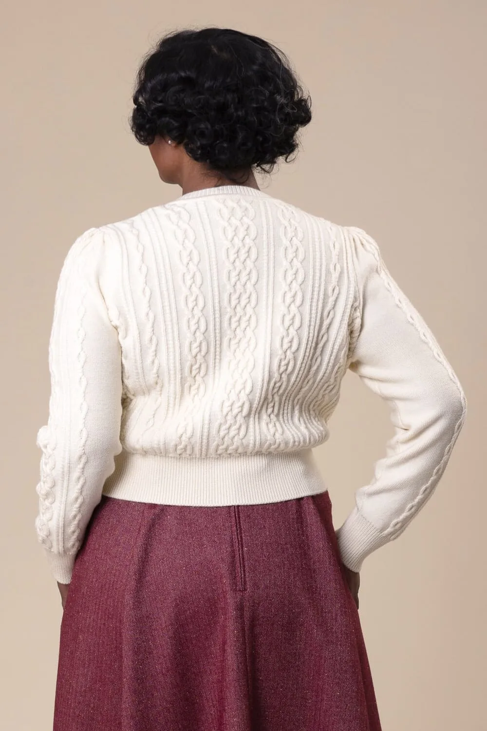 Ice Breaker Cardigan i naturhvid