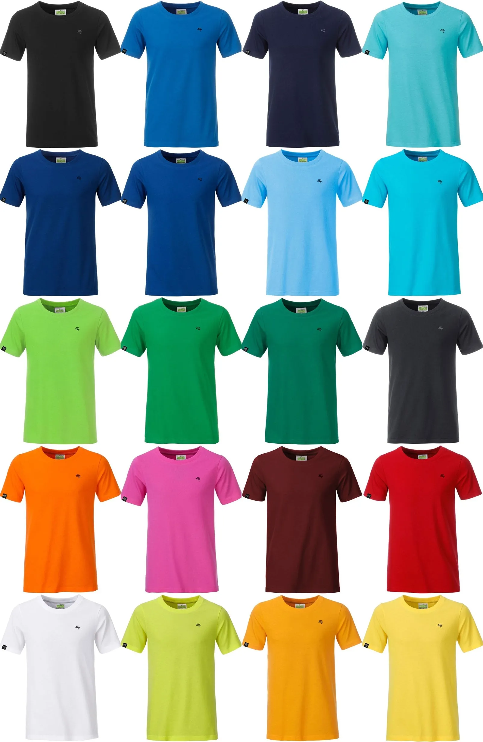 JAN 8008B ― Kinder/Jungen Bio-Baumwolle T-Shirt - Weiß