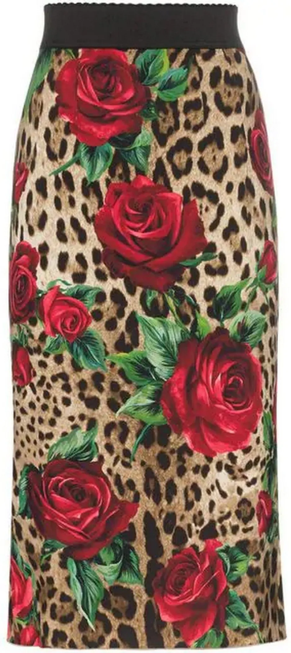 Jungle and Floral Print Pencil Skirt