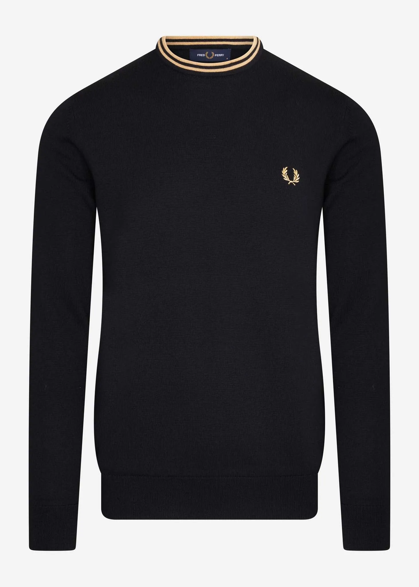 Klassischer Pullover mit Rundhalsausschnitt - schwarz champagner
