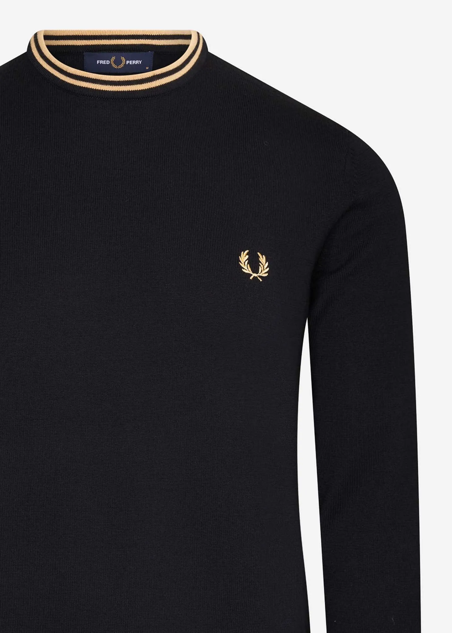 Klassischer Pullover mit Rundhalsausschnitt - schwarz champagner