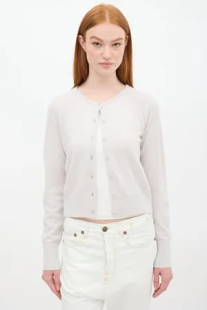 Light Grey Cashmere Knit Cardigan