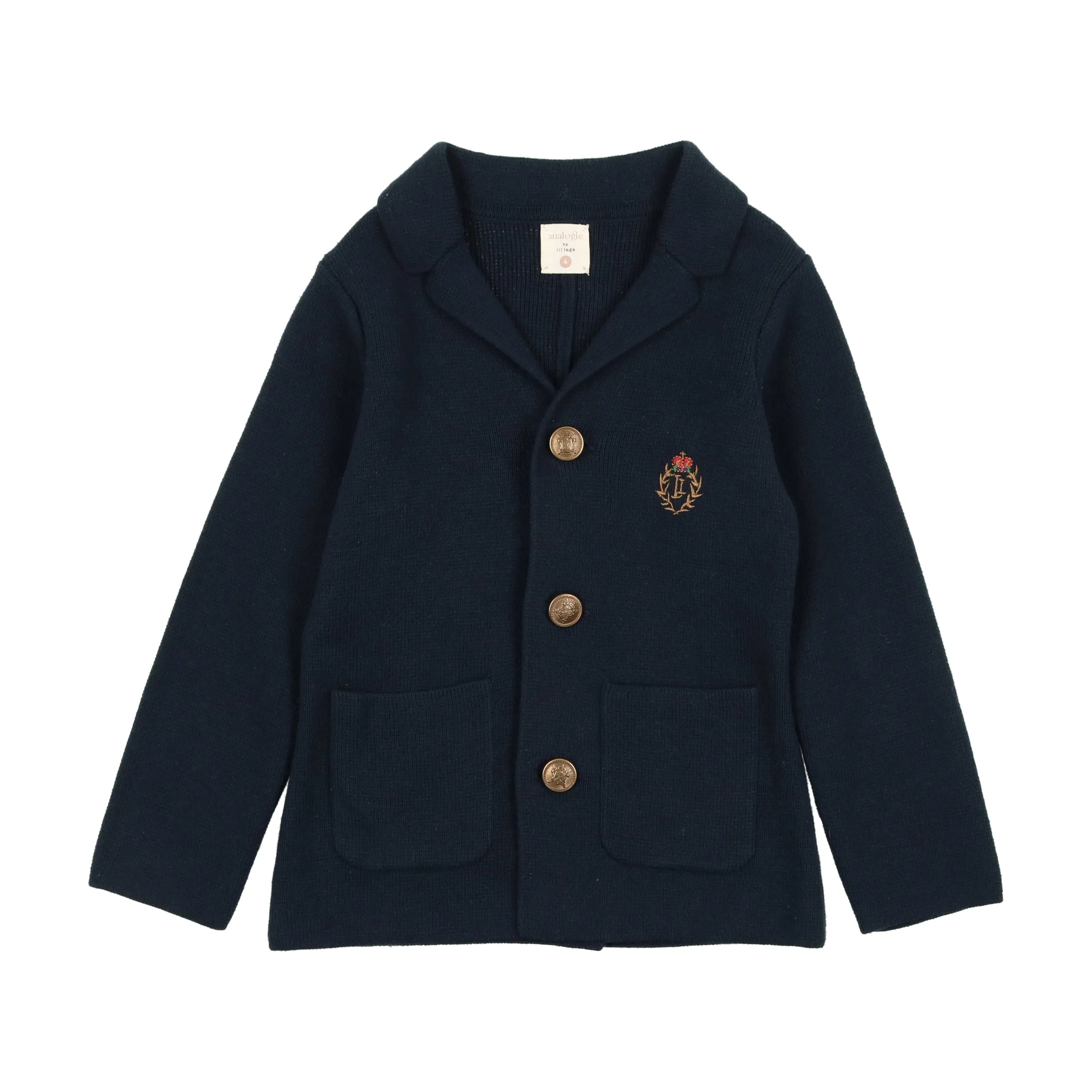 Lil Legs Analogie Navy Crest Knit Blazer