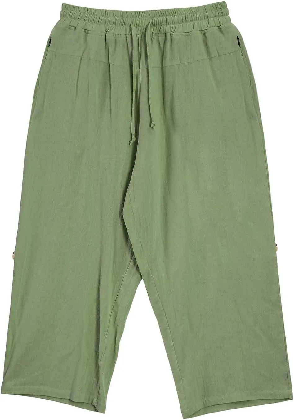 Linen Pants Mens Casual Pants Drawstring Beach Trousers Relaxed-Fit Yoga Pants Soft Elastic Waist Pants