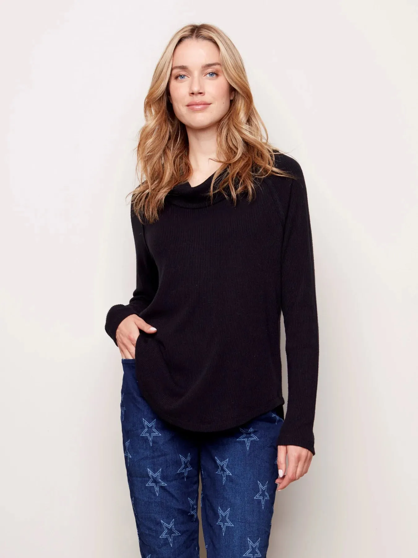 LONG SLEEVE SOFT RIB TOP