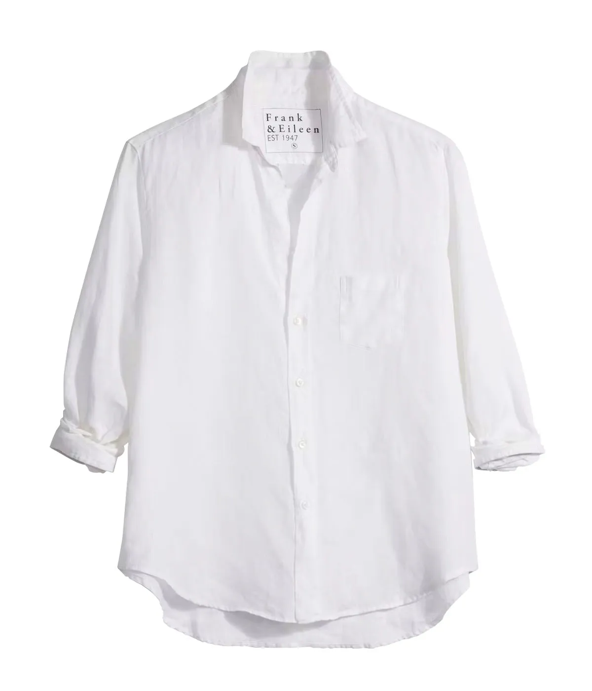 Luke Woven Button Up Shirt Light Poplin in White