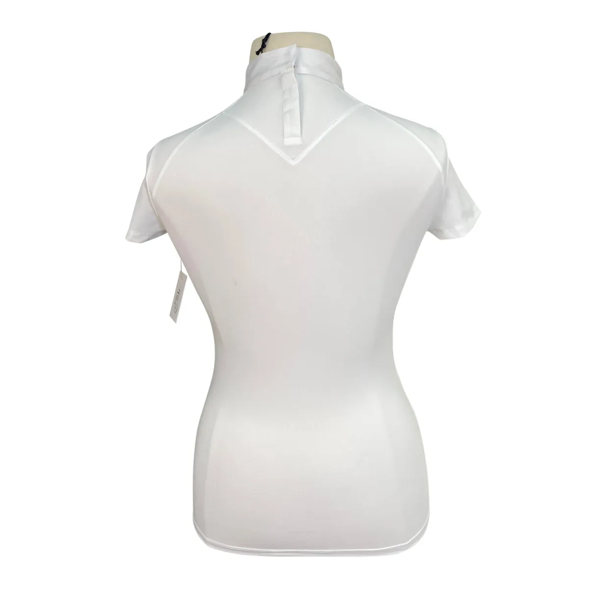 MakeBe 'Jane' Polo Show Shirt in White - Women's Large