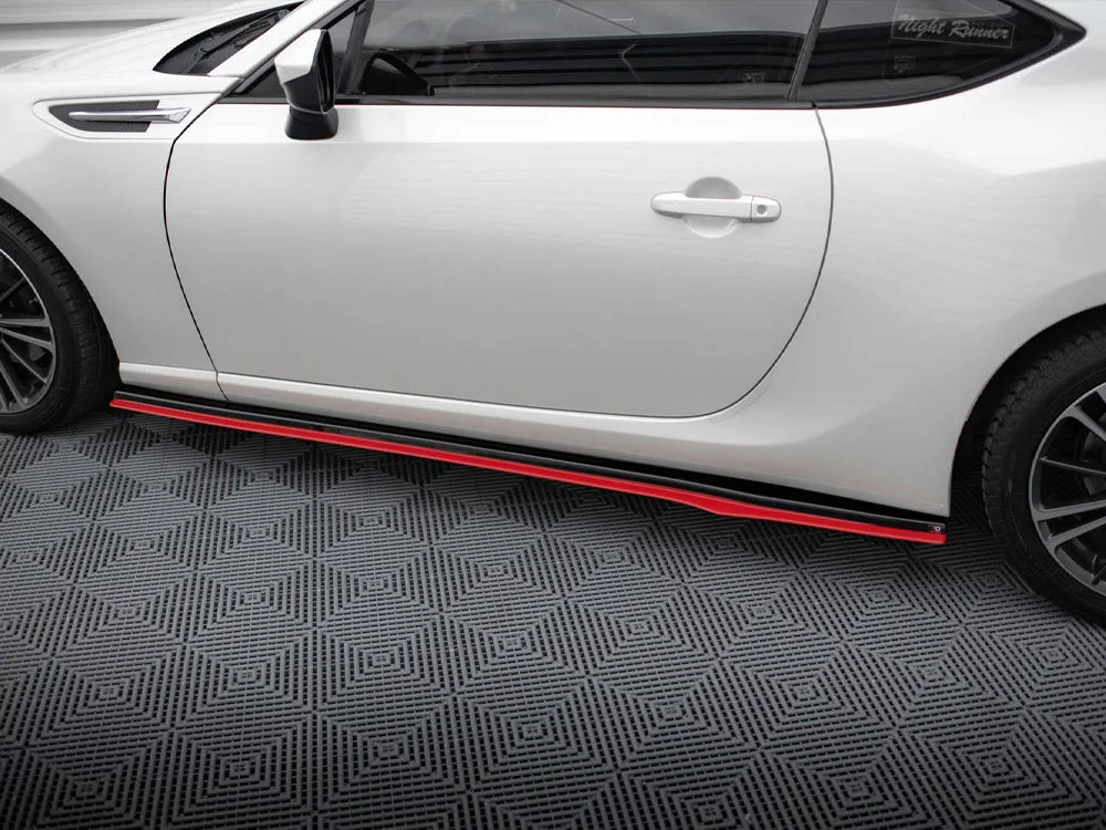 Maxton Design - SIDE SKIRTS SPLITTERS (BLACK & RED) V.2 SUBARU BRZ (2017-UP)/ TOYOTA GT86 FACELIFT (2017-UP)