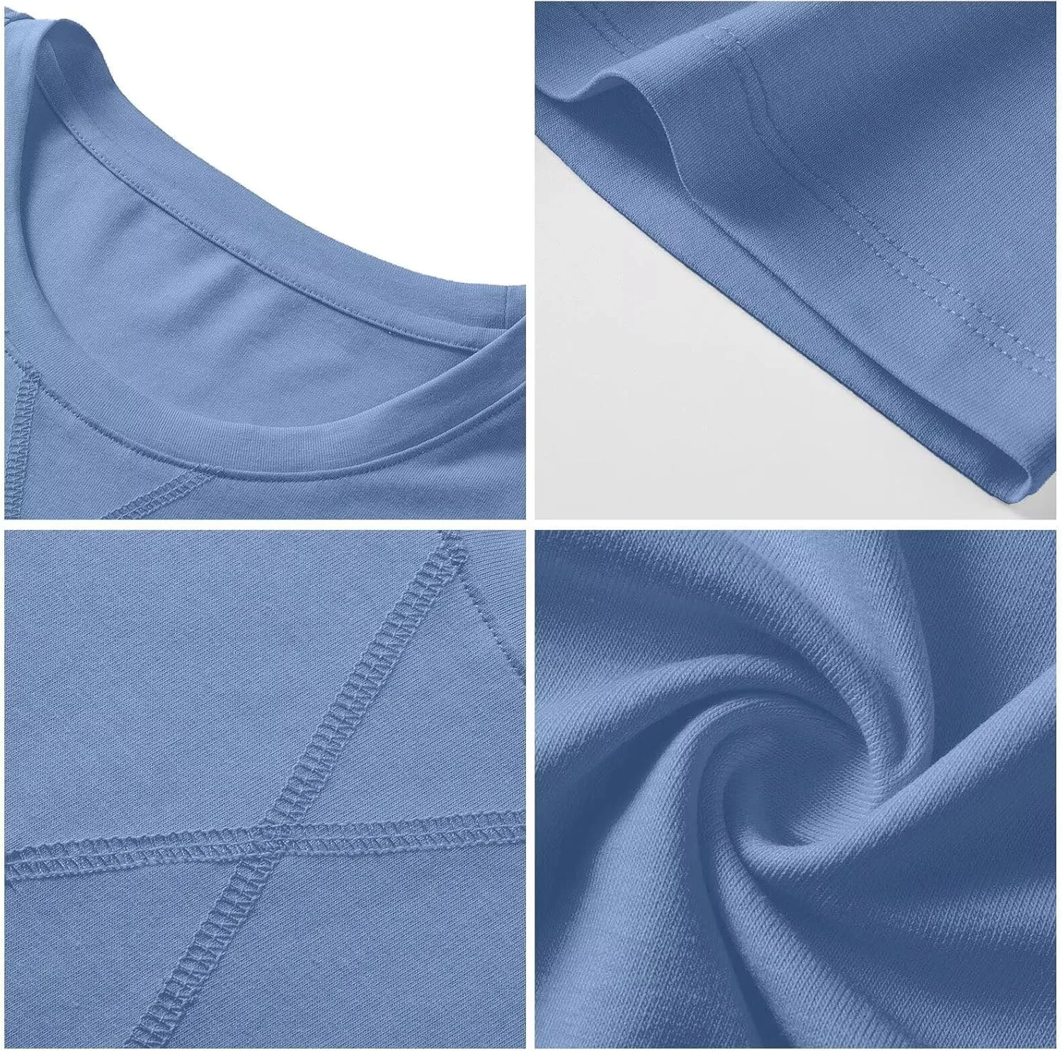 Mens 3 Pack Crewneck T-Shirts Short Sleeve Hipster Hip Hop Longline Classic Tee Tops