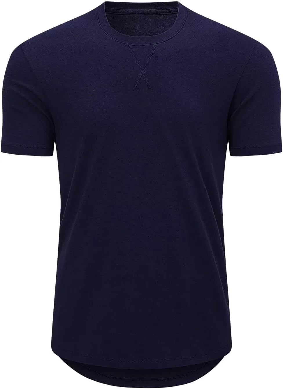 Mens 3 Pack Crewneck T-Shirts Short Sleeve Hipster Hip Hop Longline Classic Tee Tops