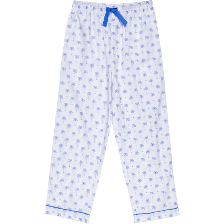 Men's Blue Palm Tree Pj Pants