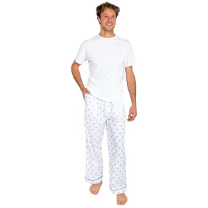 Men's Blue Palm Tree Pj Pants