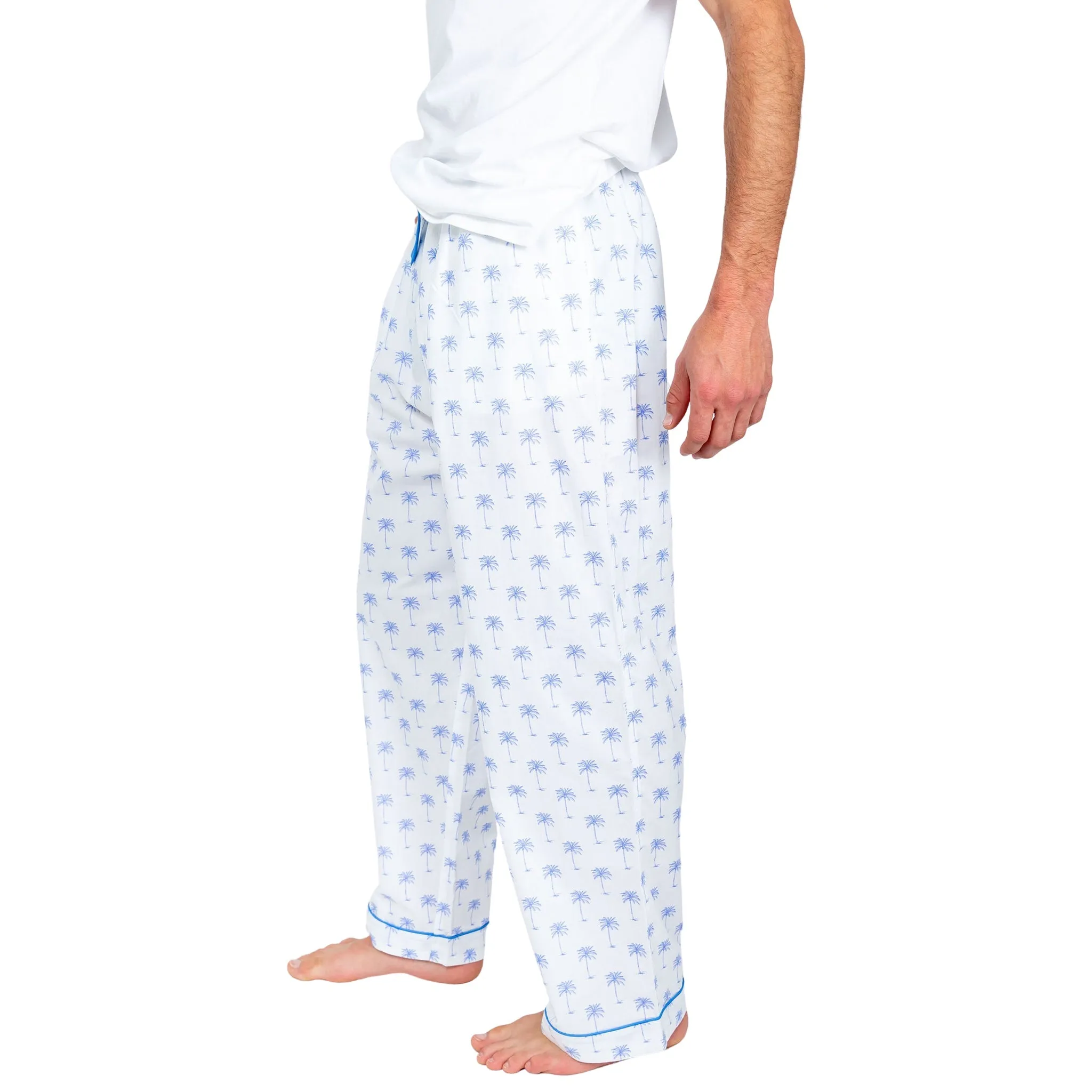 Men's Blue Palm Tree Pj Pants