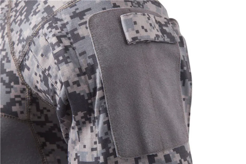 Men's Camouflage Stitching Casual T-Shirt Stand Collar Long Sleeve Lightweight Jumper | 1815-G11