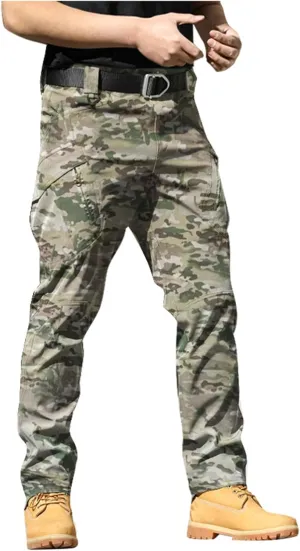 Mens Lightweight Cargo Tactical Pants Straight Leg Athletic Joggers Relaxed Fit Overalls Hiking Work Trousers