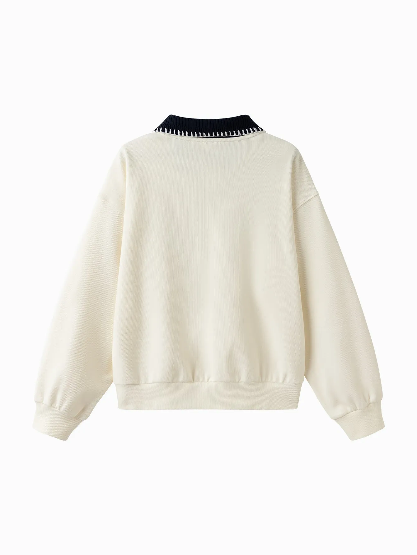 【miiiiichan collaboration】Sweater 2025 Spring Girl's Patchwork Collar Sweater