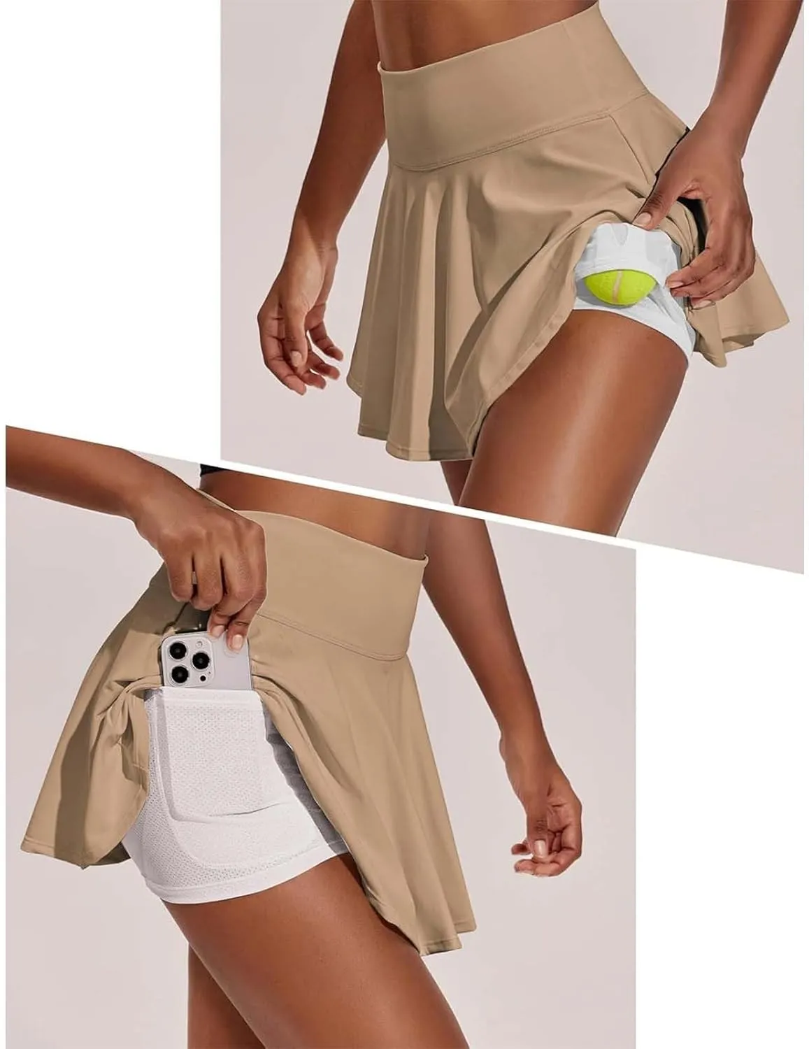 Mini Skirt for Running Sports Womens Outdoor Athletic High Elastic Waist Pleated A-Line Tennis Mini Skirts for Women