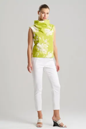 Miyako Printed Cotton Poplin Funnel Neck Top