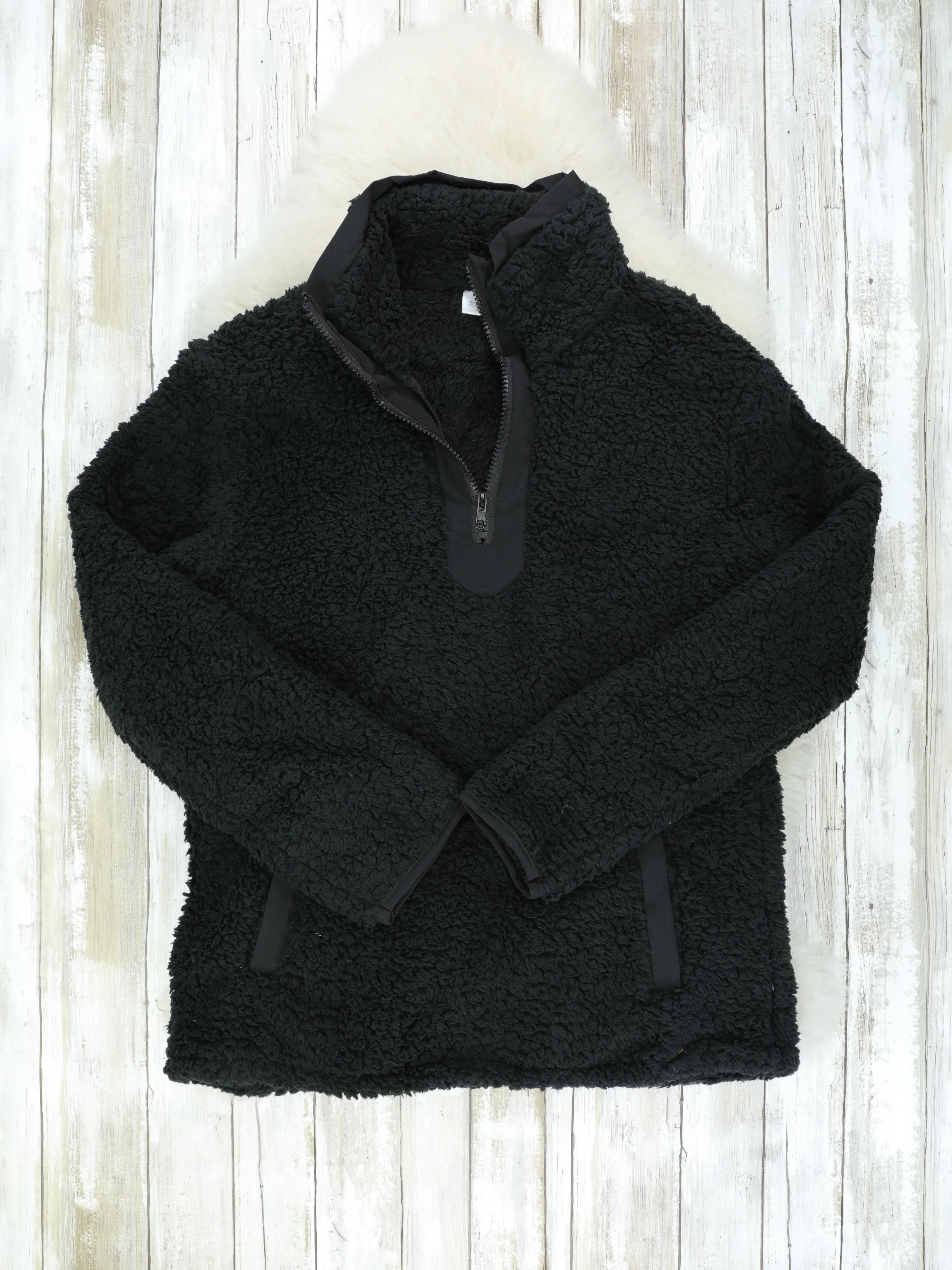 Mom & Me Black Sherpa Pullover