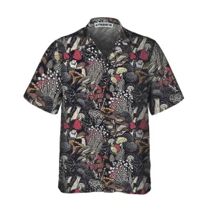 Mushroom Forest Hawaiian Shirt, Unique Mushroom Print Shirt For Men & Women