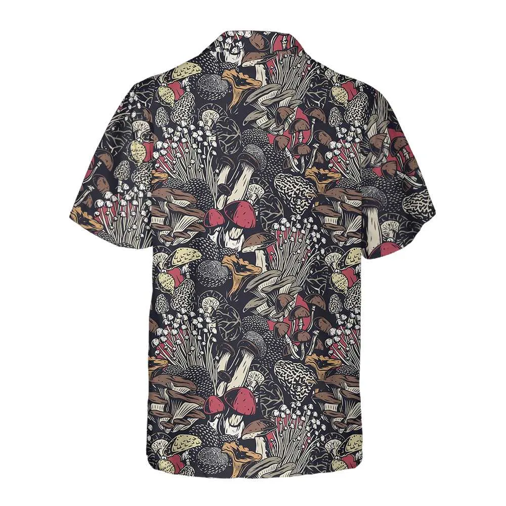 Mushroom Forest Hawaiian Shirt, Unique Mushroom Print Shirt For Men & Women