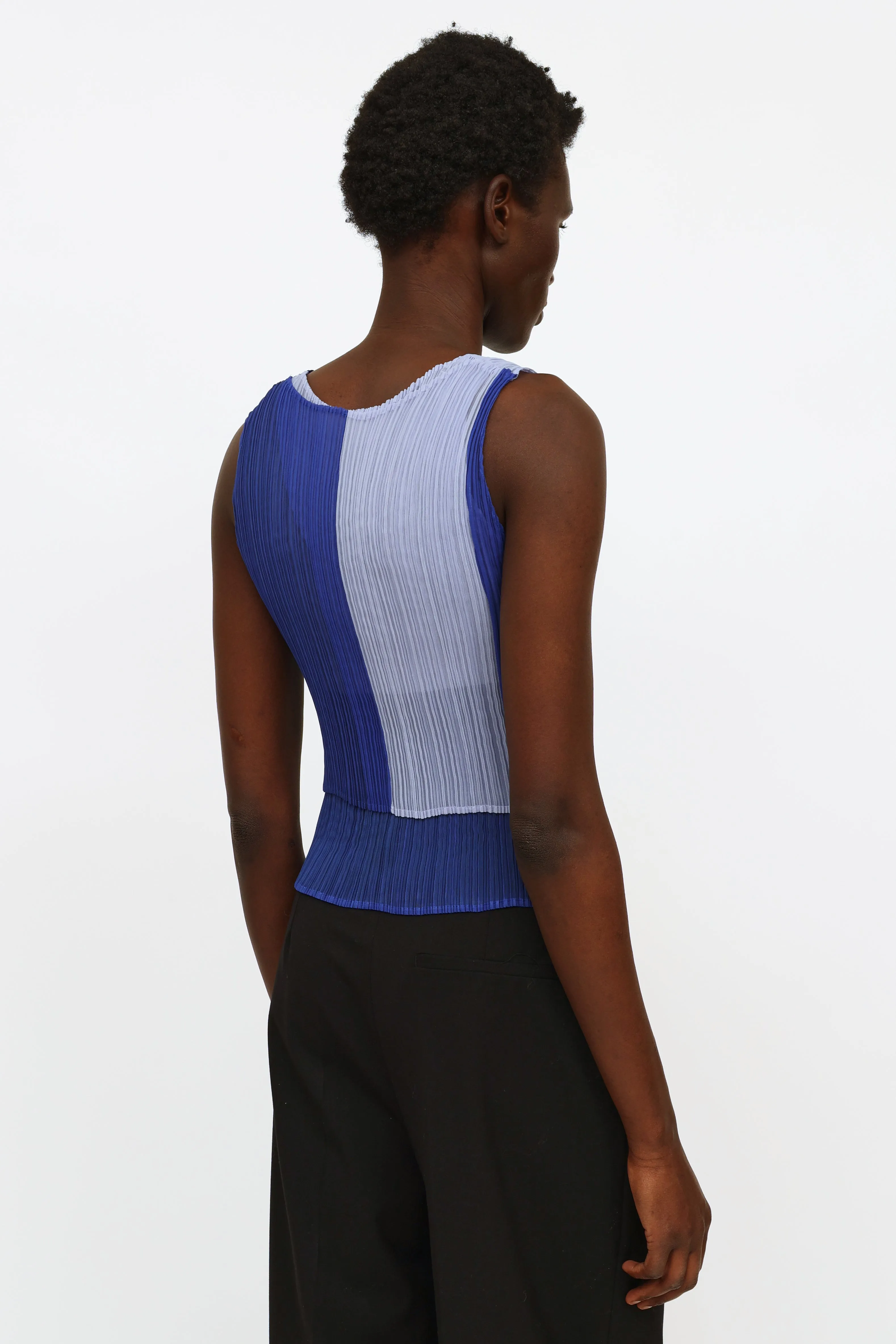 Navy & Blue Pleated 2 Piece Set