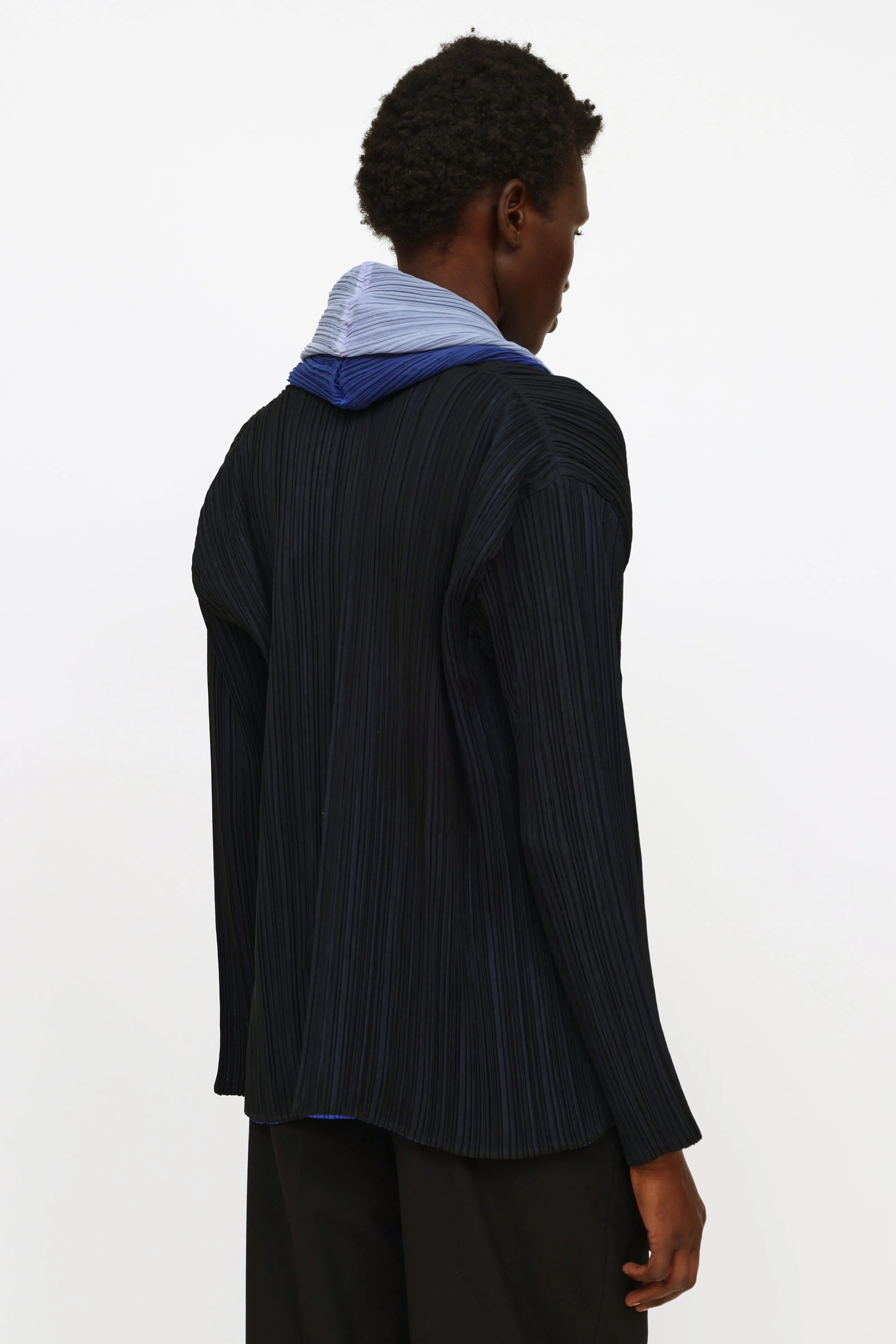 Navy & Blue Pleated 2 Piece Set