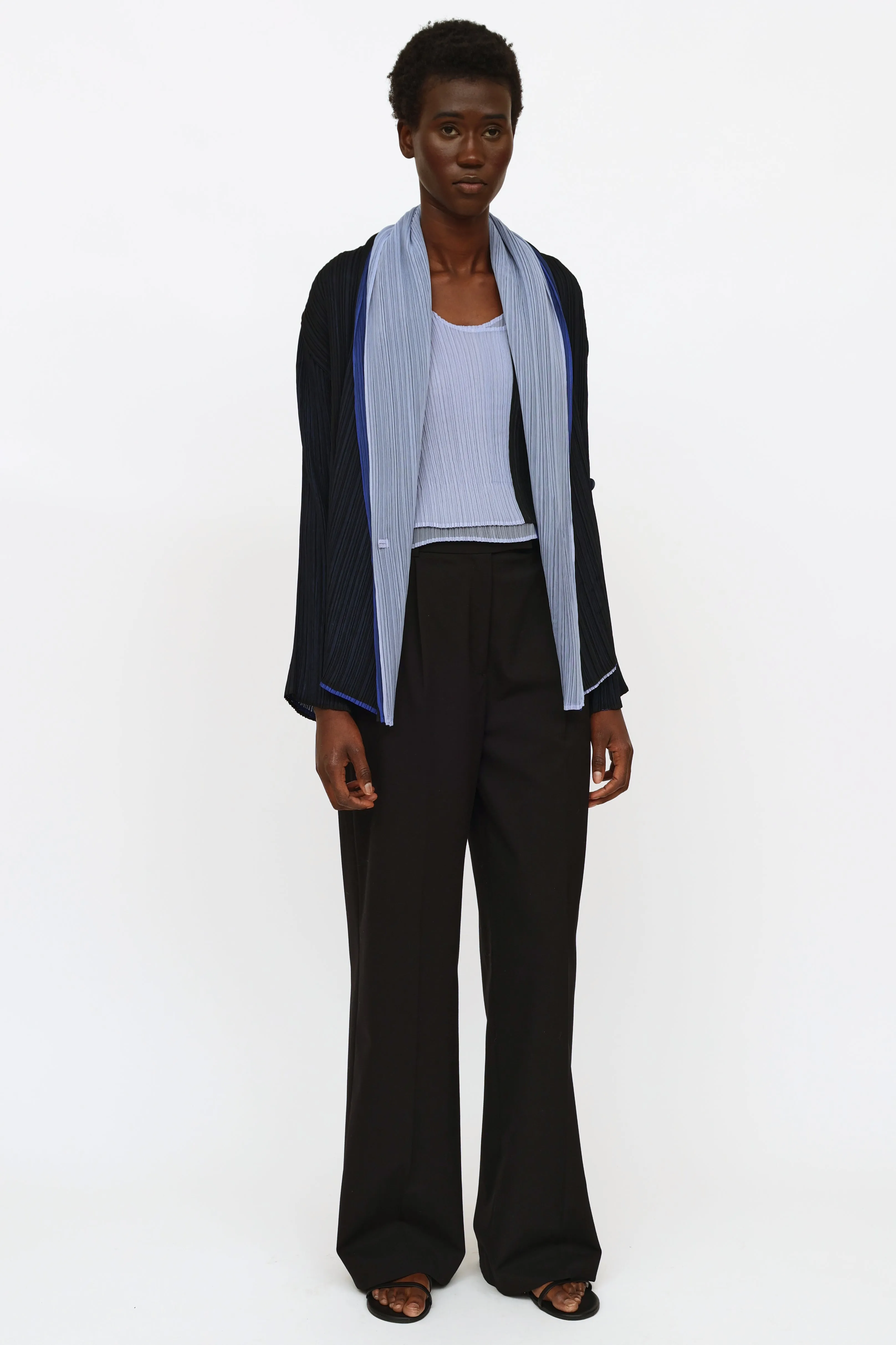 Navy & Blue Pleated 2 Piece Set
