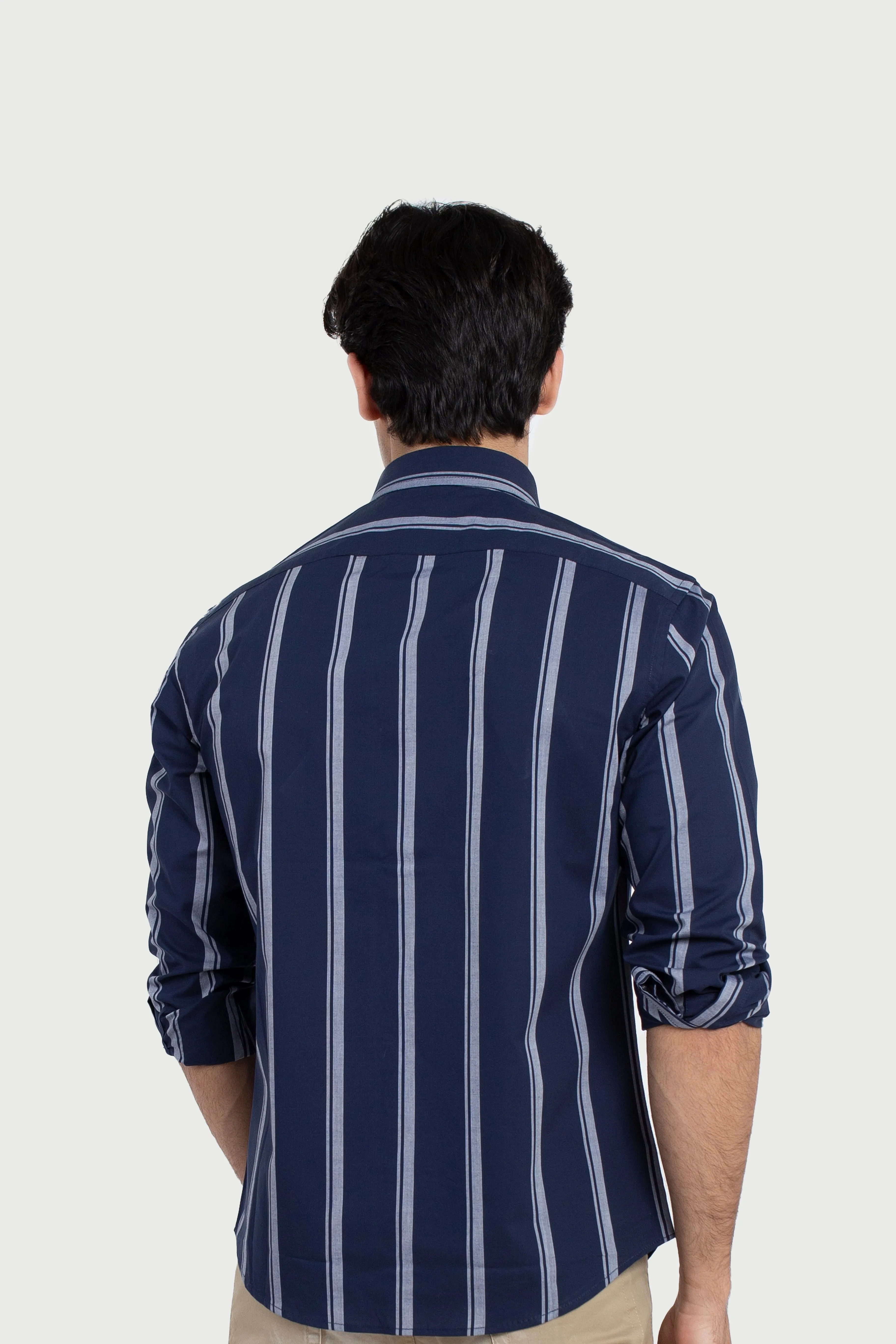 Navy Chalk stripes