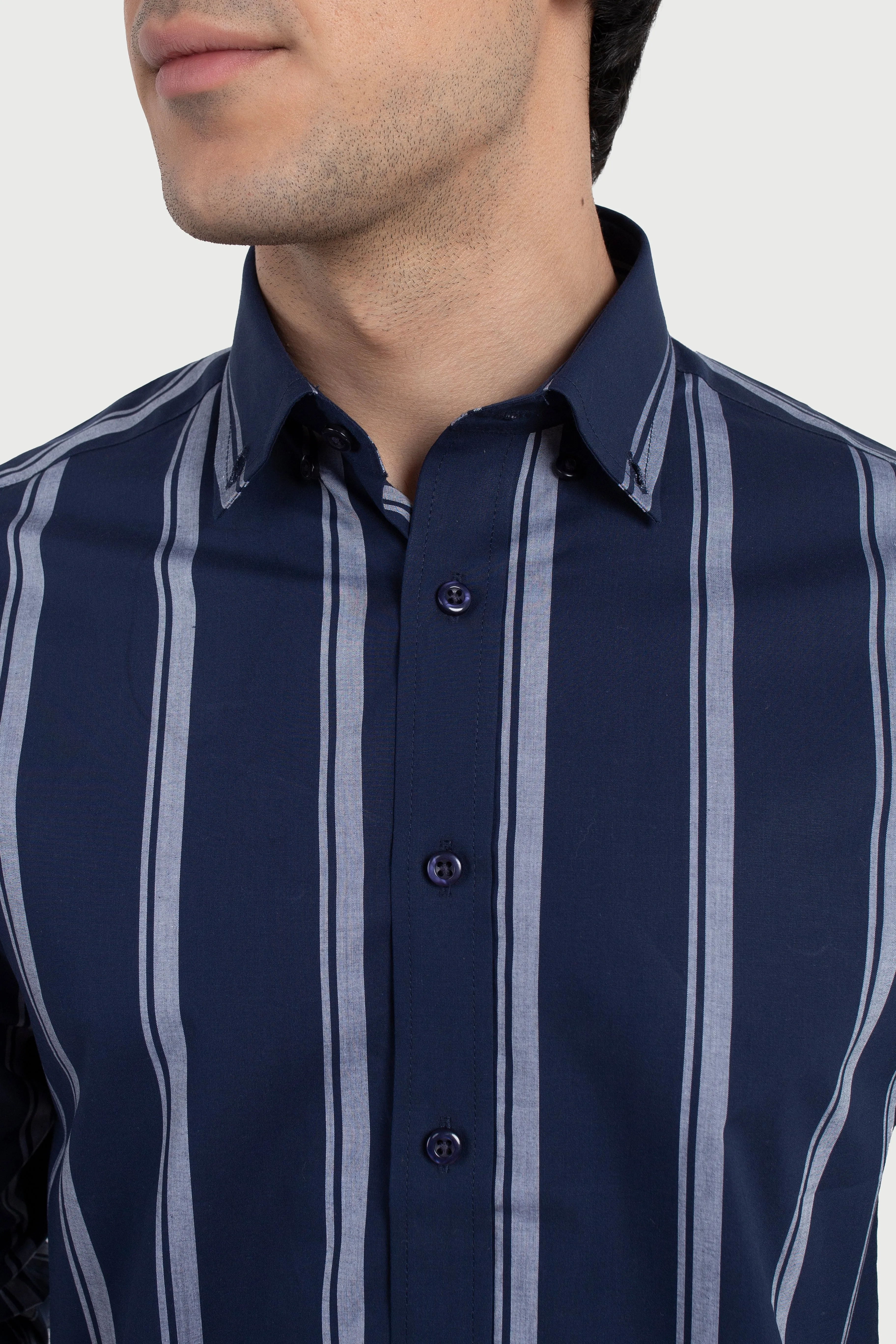 Navy Chalk stripes