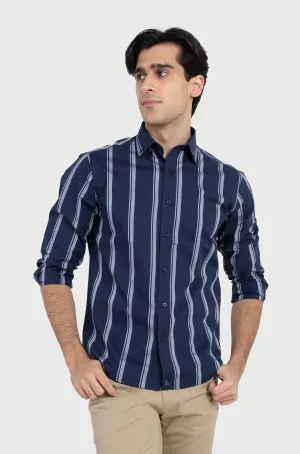 Navy Chalk stripes