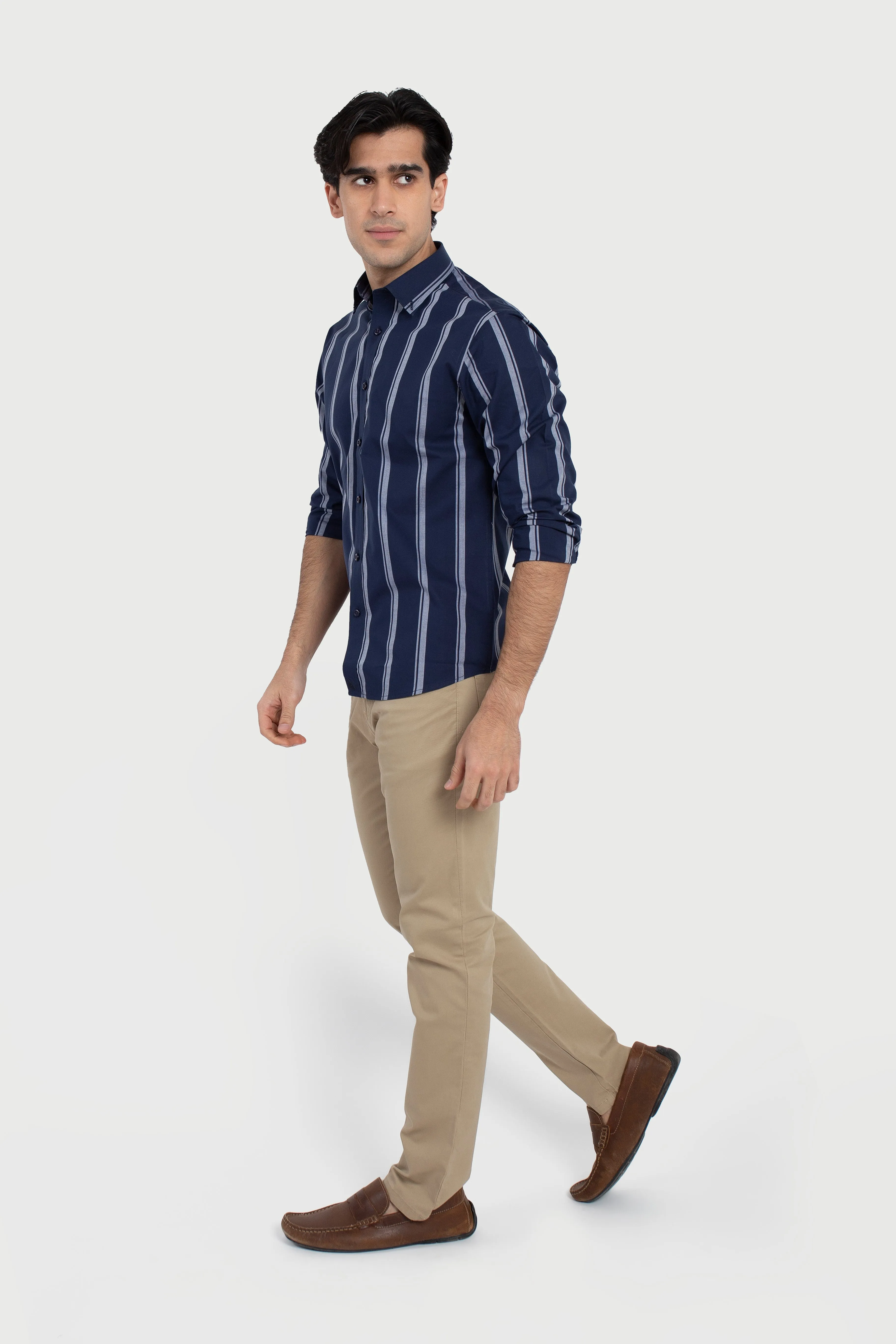 Navy Chalk stripes