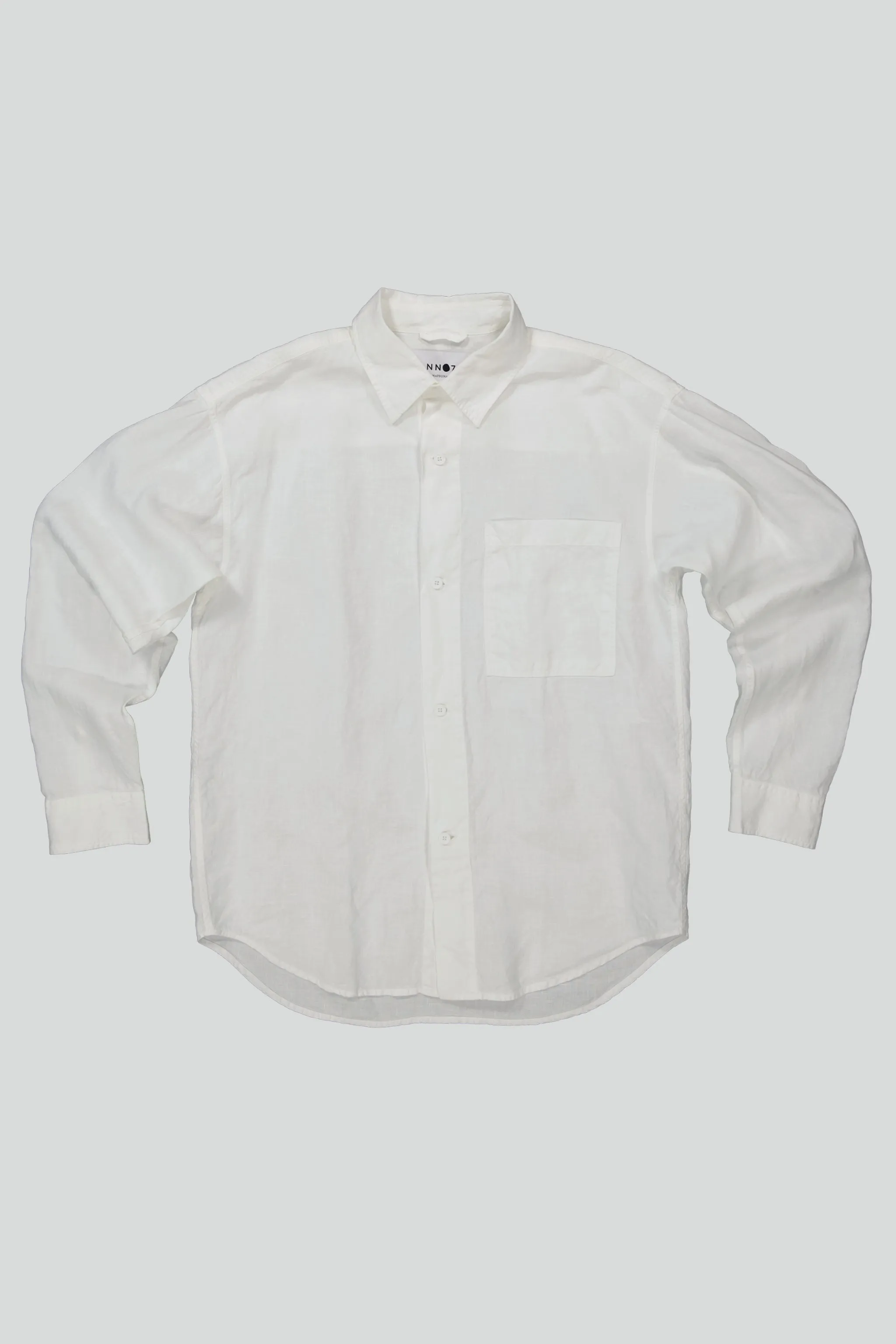 NN07 Adwin 5706 Linen LS Shirt in White