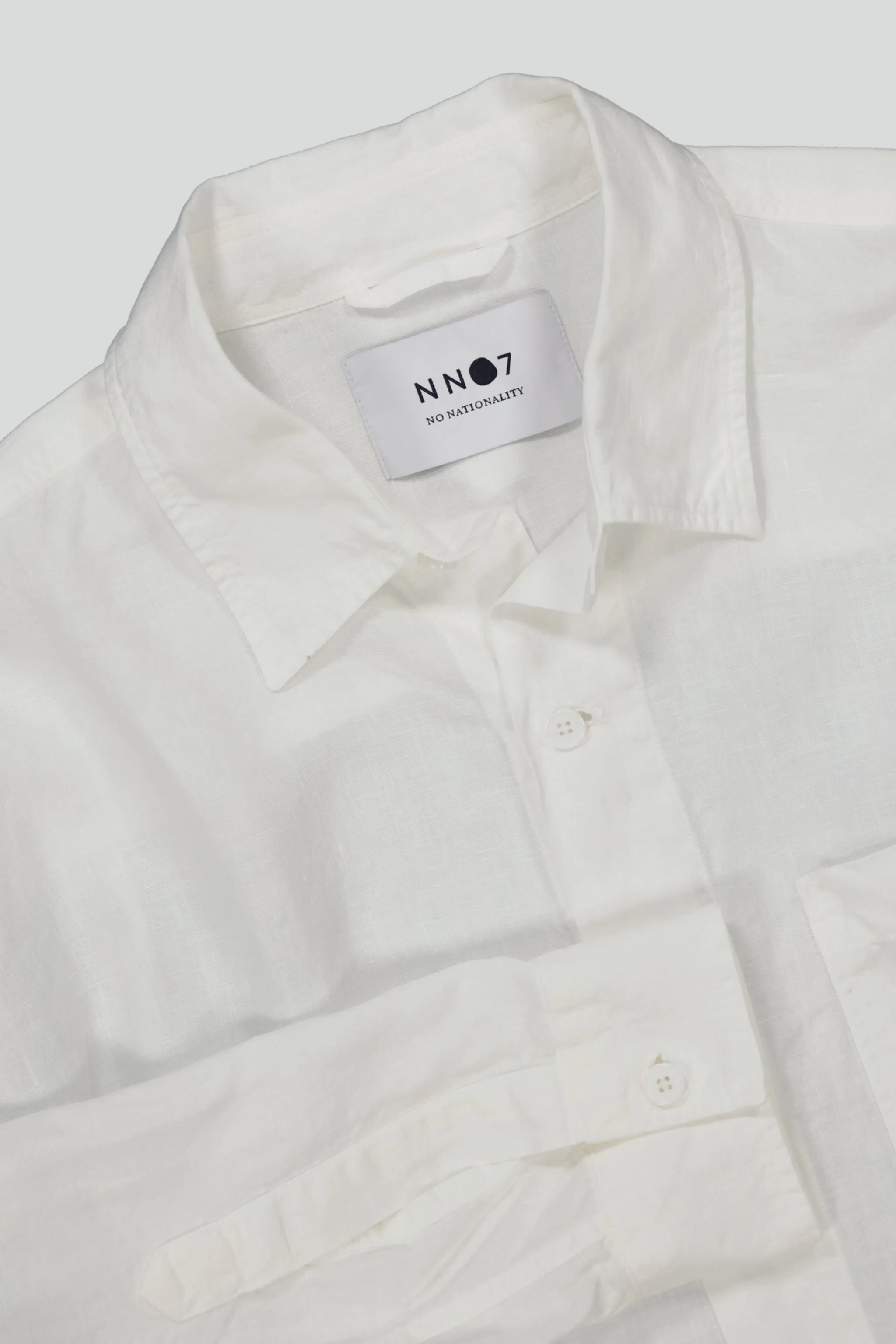 NN07 Adwin 5706 Linen LS Shirt in White