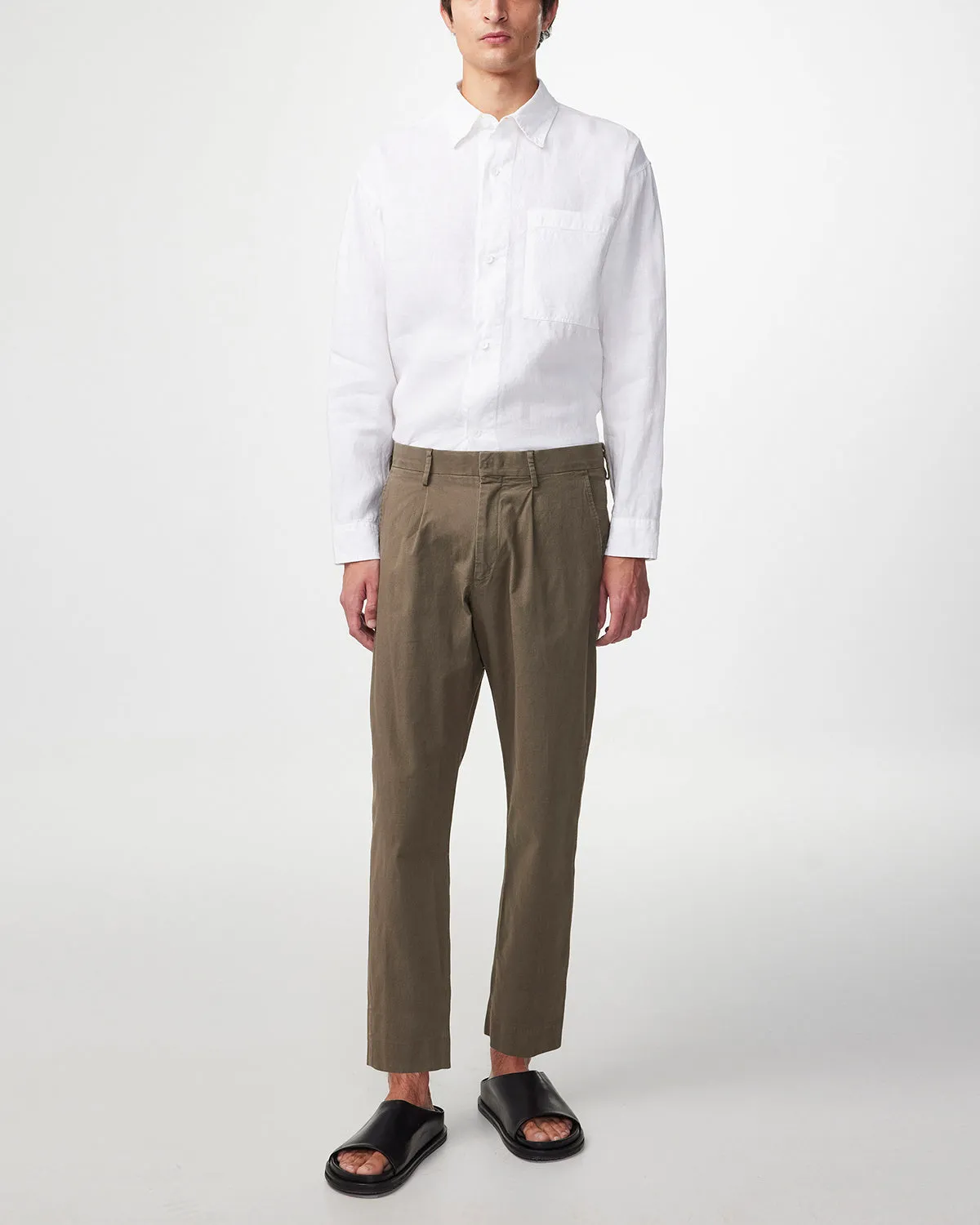 NN07 Adwin 5706 Linen LS Shirt in White
