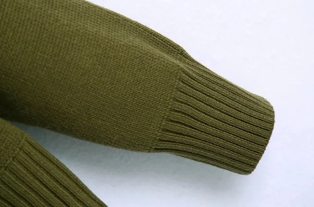 Pre Order:  Double Pockets Loose Knit Sweater