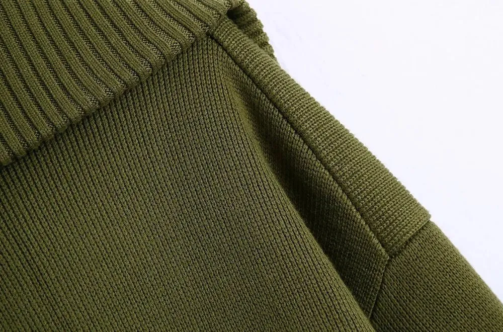 Pre Order:  Double Pockets Loose Knit Sweater