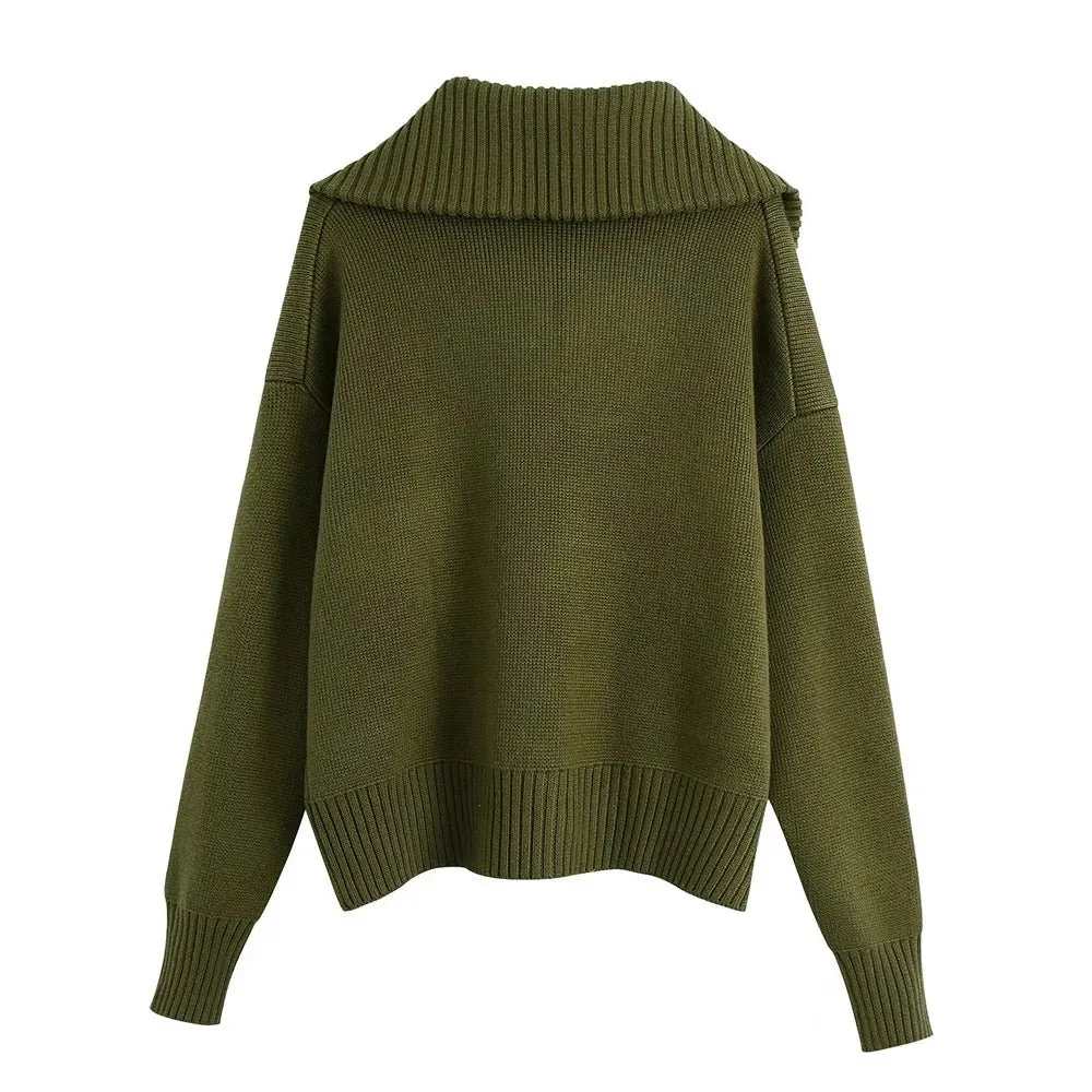 Pre Order:  Double Pockets Loose Knit Sweater