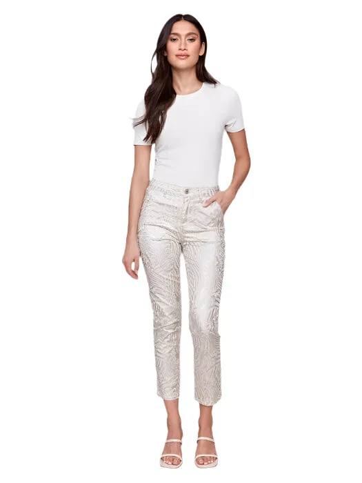 PRINTED COTTON BEIGE ZEBRA PANT