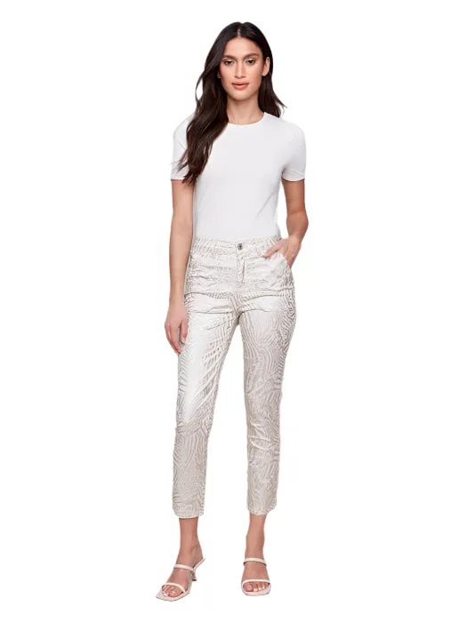 PRINTED COTTON BEIGE ZEBRA PANT