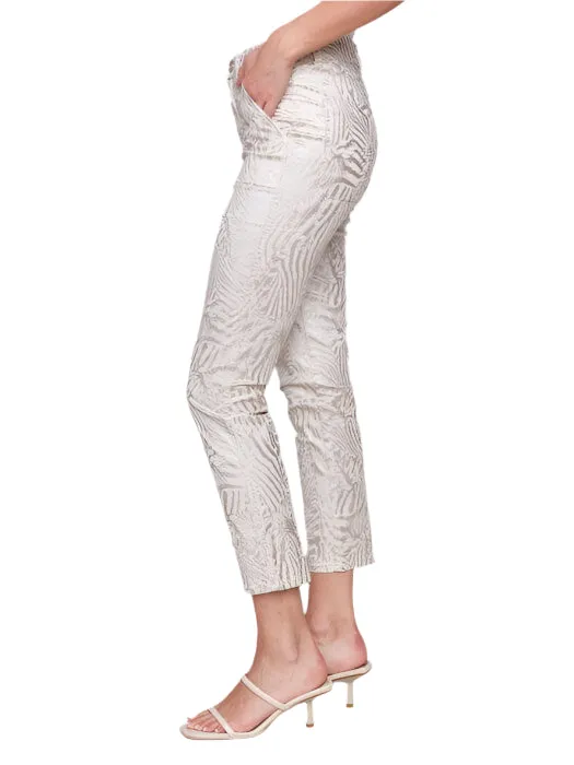 PRINTED COTTON BEIGE ZEBRA PANT