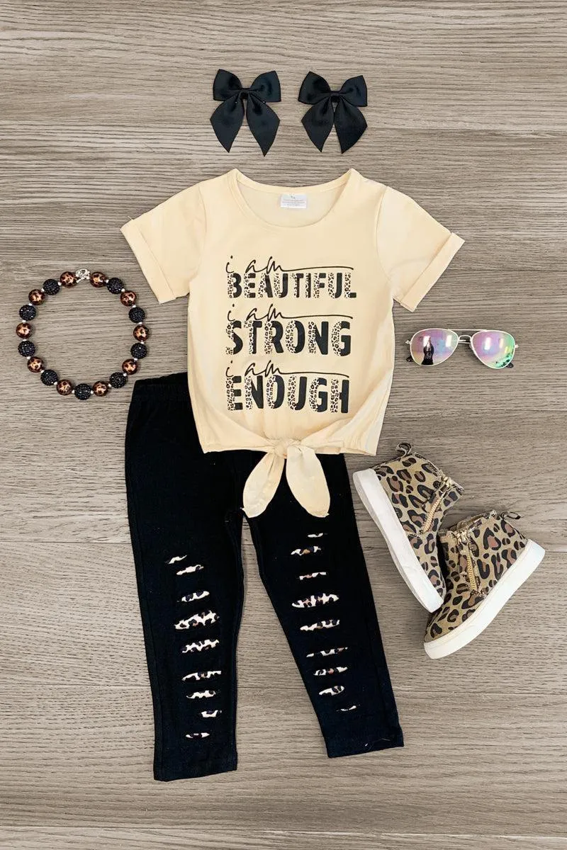 "I am... Beautiful, Strong, Enough" Legging Set